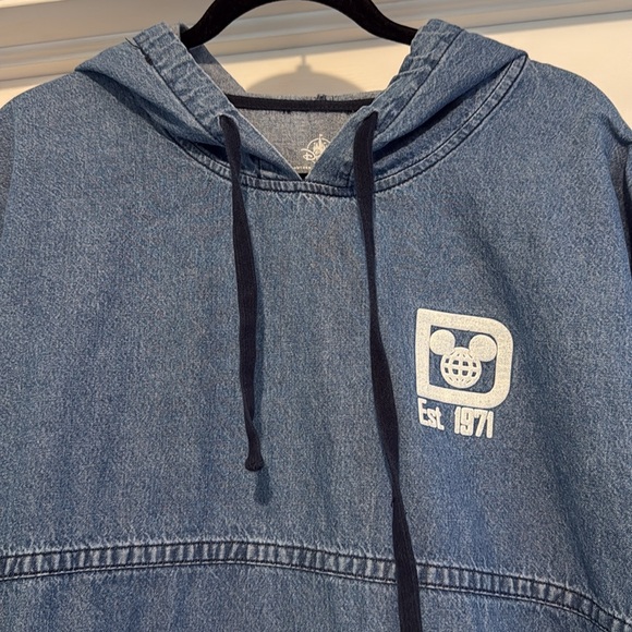 Other - Disney World spirit jersey blue denim Hoodie with Front Pocket size medium